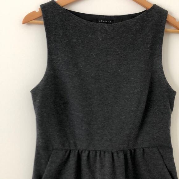 Theory Sheath Cotton Office Dress Grey with Pockets Size 6 - Picture 3 of 9